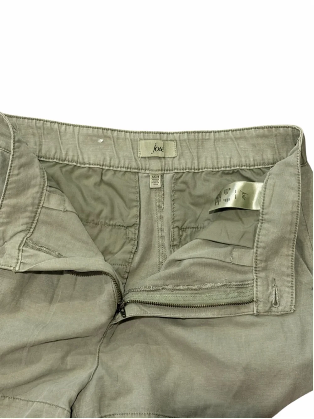 Women's Joie High Waist Shorts Size S Cotton Linen Green